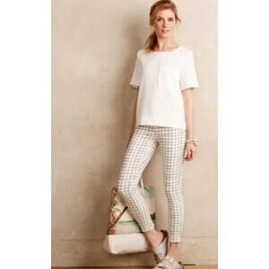 Anthropologie Paige Verdugo Ankle Skinny Jeans Gray Gingham size 29